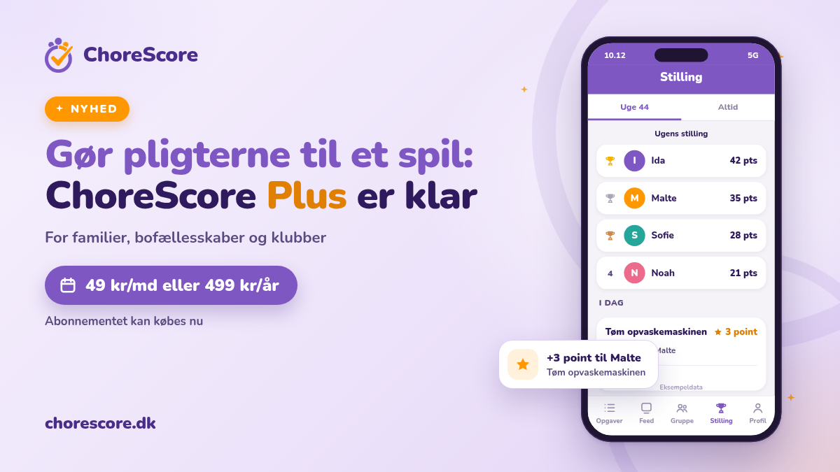 Gør pligterne til et spil: ChoreScore Plus er klar