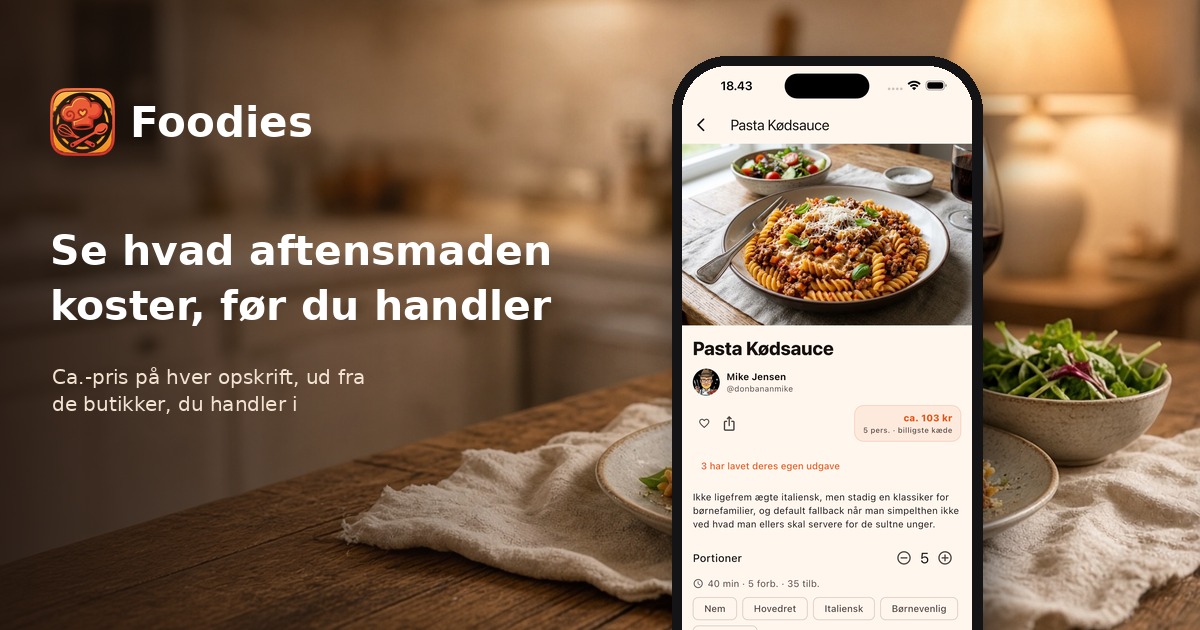 Se hvad aftensmaden koster, før du handler